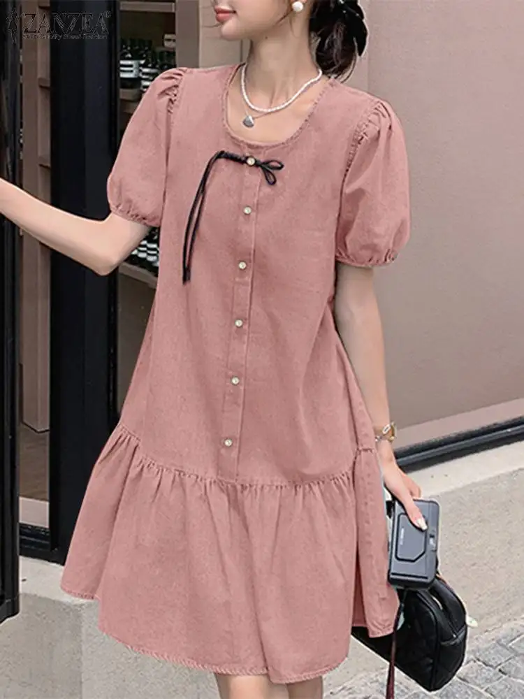 ZANZEA 2024 Summer Fashion Loose Dress Korean Puff Short Sleeve Dress Women Ruffle Hem Patchwork Vestido Vintage Solid Midi Robe
ZANZEA 2024 Summer Fashion Loose Dress Korean Puff Short Sleeve Dress Women Ruffle Hem Patchwork Vestido Vintage Solid Midi Robe