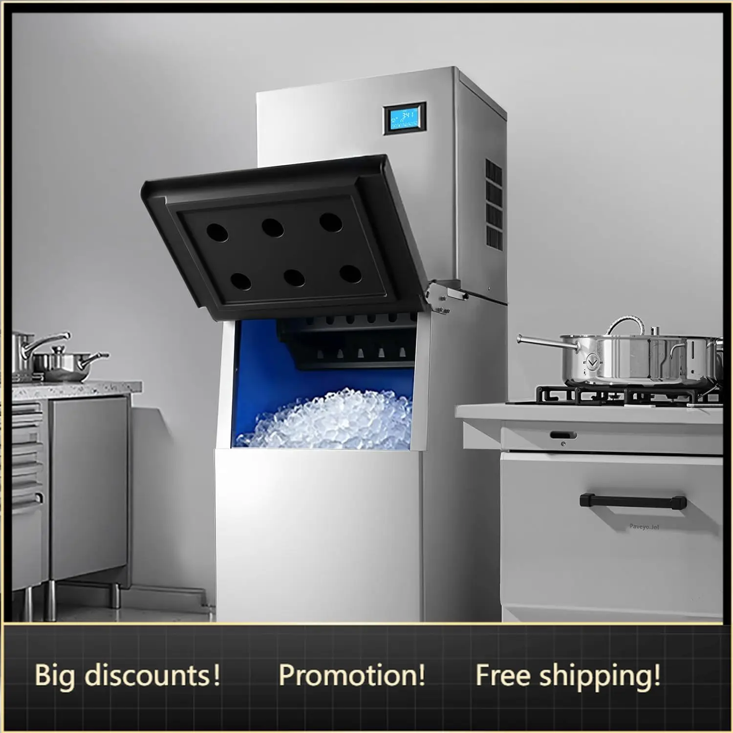 Commercial Ice Maker Machine, 360LBS/24H Ice-Making Machine with 250LBS Large Storage Bin, Auto Self-Cleaning Ice Maker with Tou
Commercial Ice Maker Machine, 360LBS/24H Ice-Making Machine with 250LBS Large Storage Bin, Auto Self-Cleaning Ice Maker with Tou