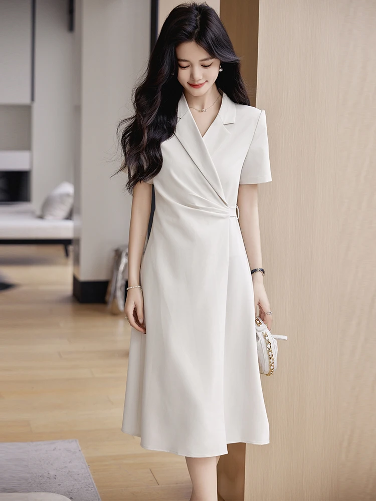 Elegant One-Piece Suit Dress Women's Summer New Style High Waist Short Sleeve Professional Skirt Polyester Fiber Gown
Elegant One-Piece Suit Dress Women's Summer New Style High Waist Short Sleeve Professional Skirt Polyester Fiber Gown