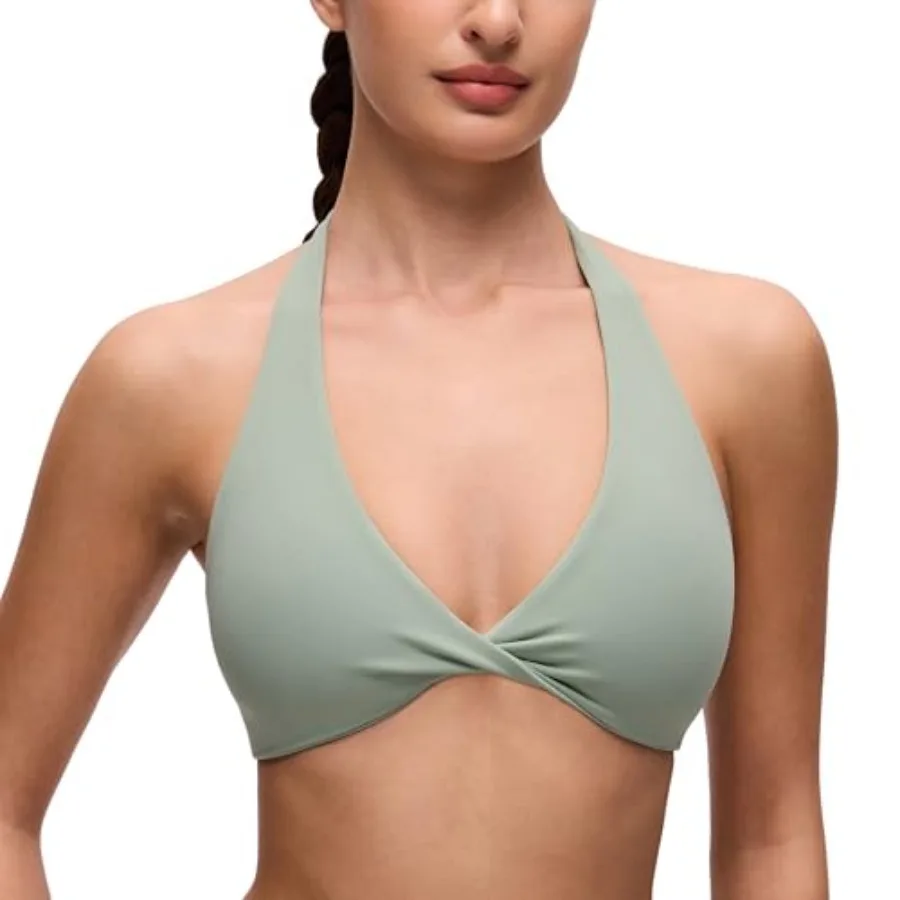 CRZ YOGA Butterluxe Double Lined Twist Halter Sports Bras for Women - Deep V Neck Crop Top Casual Open Back Non Padded
CRZ YOGA Butterluxe Double Lined Twist Halter Sports Bras for Women - Deep V Neck Crop Top Casual Open Back Non Padded