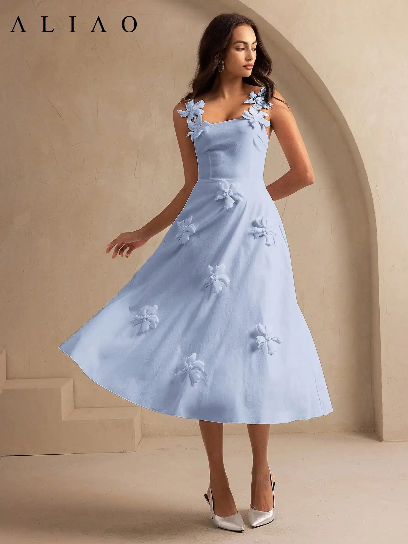 Elegant 3D Flower Sleeveless Sling Dress For Women Wedding Guest Prom Party Brunch Summer
Elegant 3D Flower Sleeveless Sling Dress For Women Wedding Guest Prom Party Brunch Summer