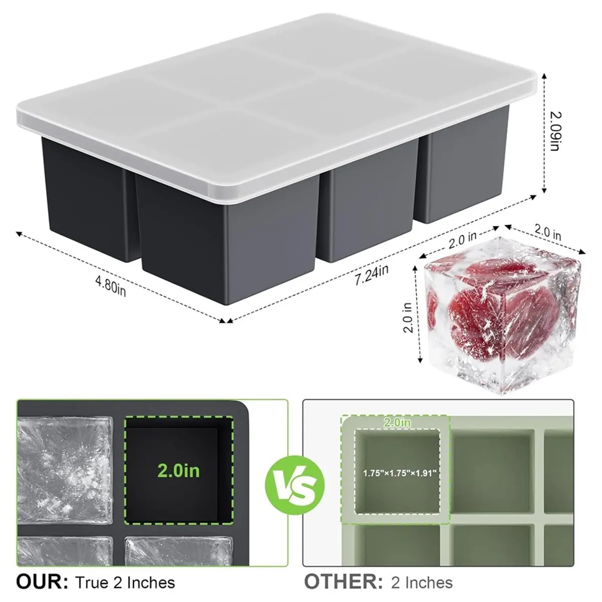 3pcs Ice Molds, Reusable Square Ice Tray with Cover, Suitable for Large Square Ice Molds for Whisky, Cocktails
3pcs Ice Molds, Reusable Square Ice Tray with Cover, Suitable for Large Square Ice Molds for Whisky, Cocktails
