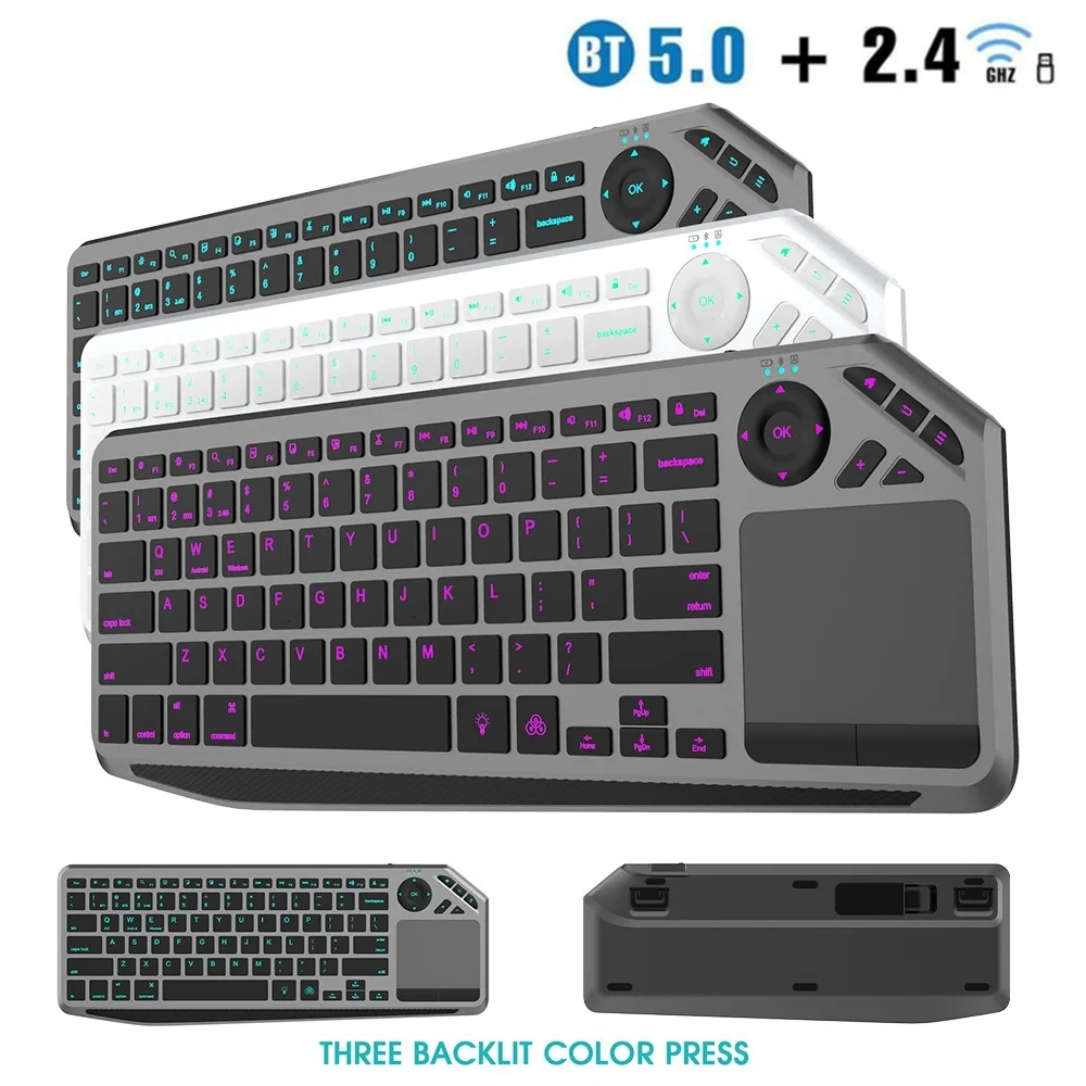 New Bluetooth 2.4G Wireless Keyboard Wireless Touch TV Keyboard with Easy Media Control and Built-In Touchpad Mouse Solid
New Bluetooth 2.4G Wireless Keyboard Wireless Touch TV Keyboard with Easy Media Control and Built-In Touchpad Mouse Solid