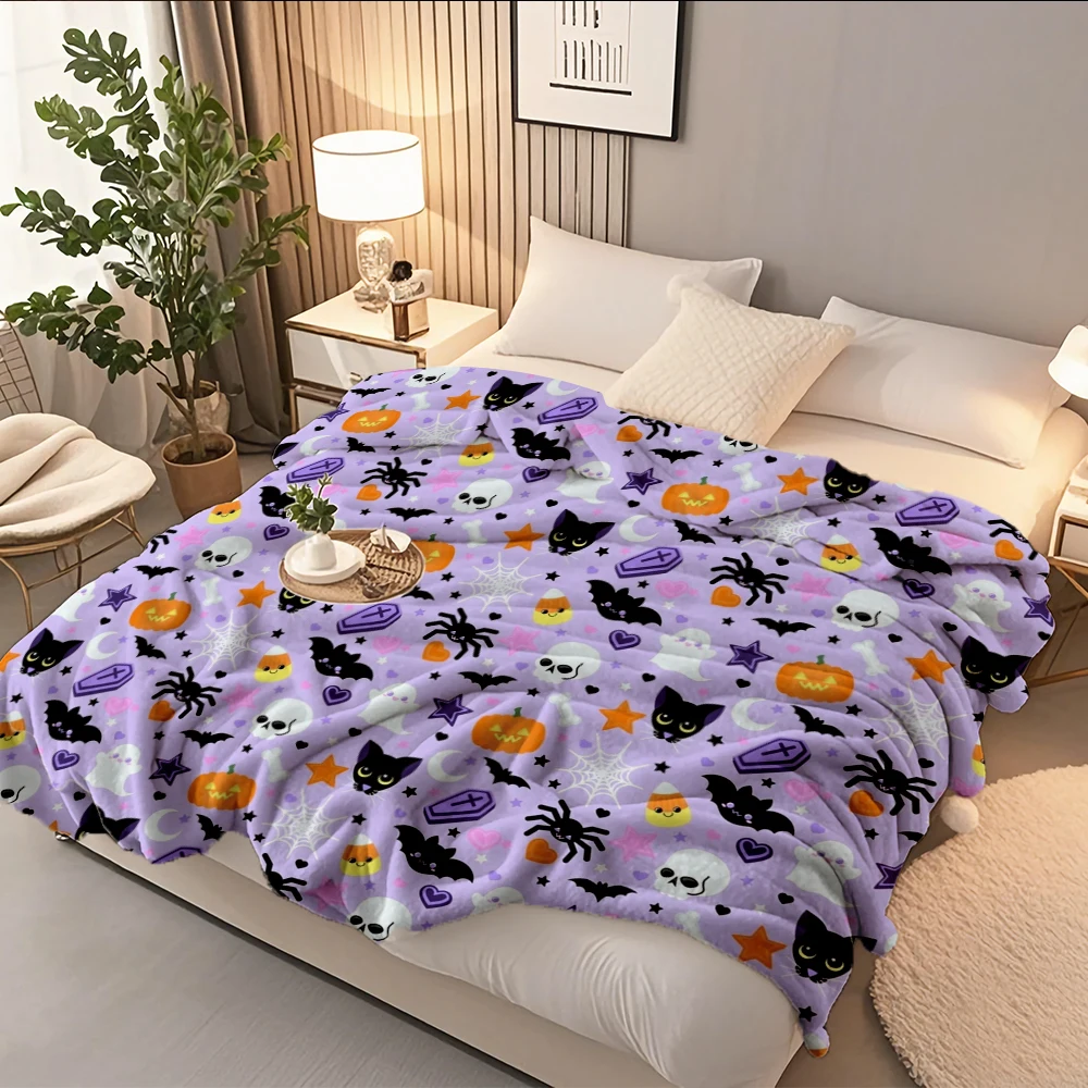 Practical Flannel Bed Blanket Cute Halloween Bohemian Double-sided Throw Microfiber Bedspread Hypoallergenic Fade-resistant
Practical Flannel Bed Blanket Cute Halloween Bohemian Double-sided Throw Microfiber Bedspread Hypoallergenic Fade-resistant