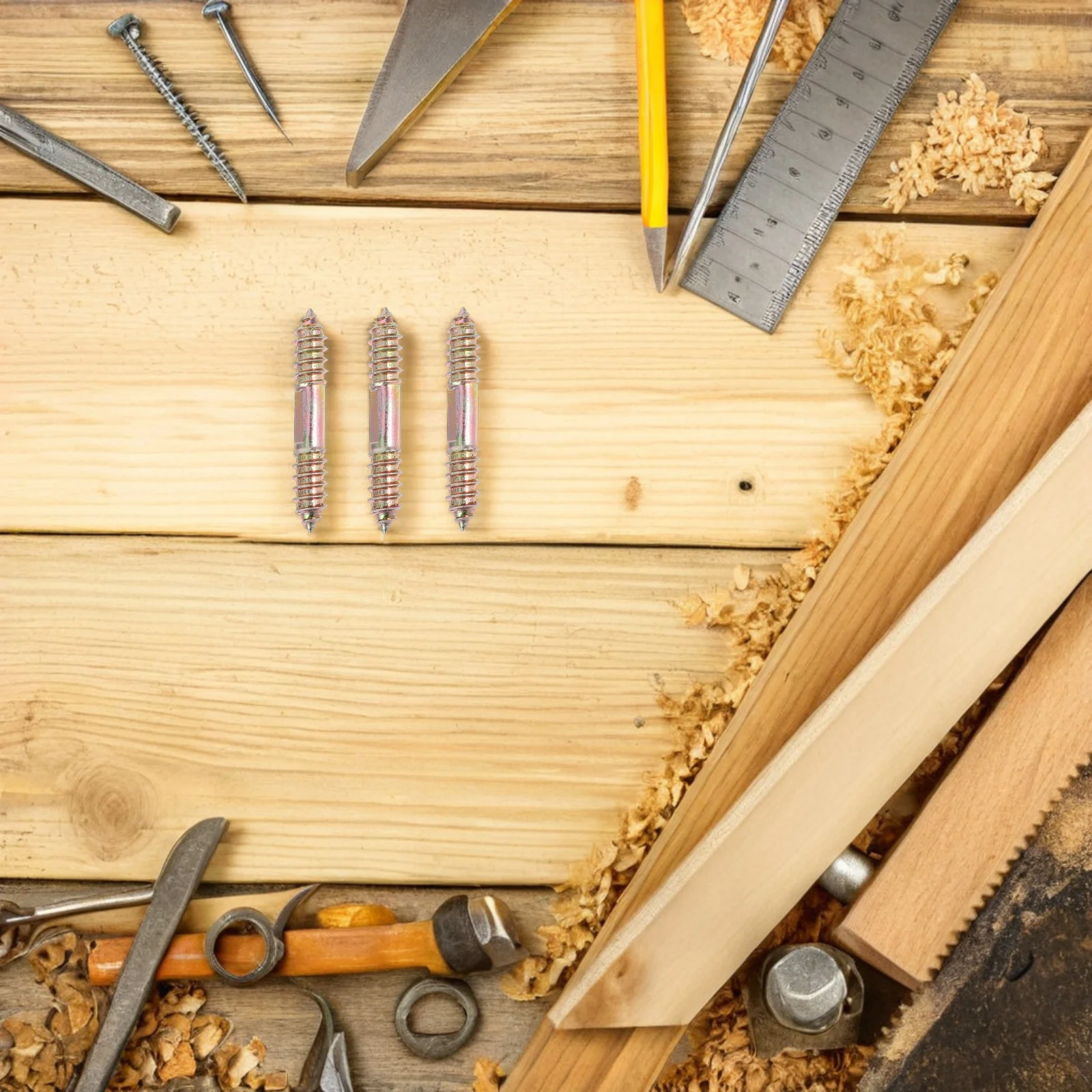 25Pcs Double Headed Self Tapping Screws Flat Tail Furniture Connector Screws Double Threaded for Sofas Tables Chairs Stair
25Pcs Double Headed Self Tapping Screws Flat Tail Furniture Connector Screws Double Threaded for Sofas Tables Chairs Stair