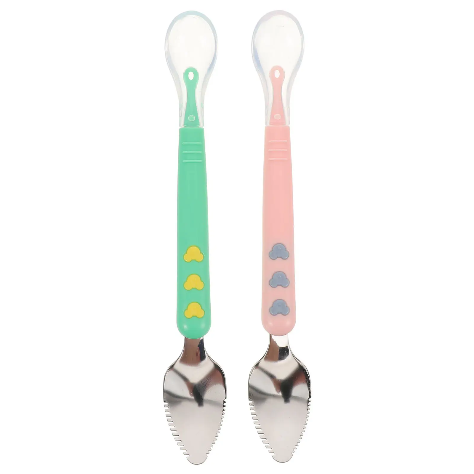 2Pcs Double Head Silicone Baby Spoon Infant Feeding Tool Fruit Scraper Soft Toddler Weaning Spoon Baby Food Masher Training
2Pcs Double Head Silicone Baby Spoon Infant Feeding Tool Fruit Scraper Soft Toddler Weaning Spoon Baby Food Masher Training