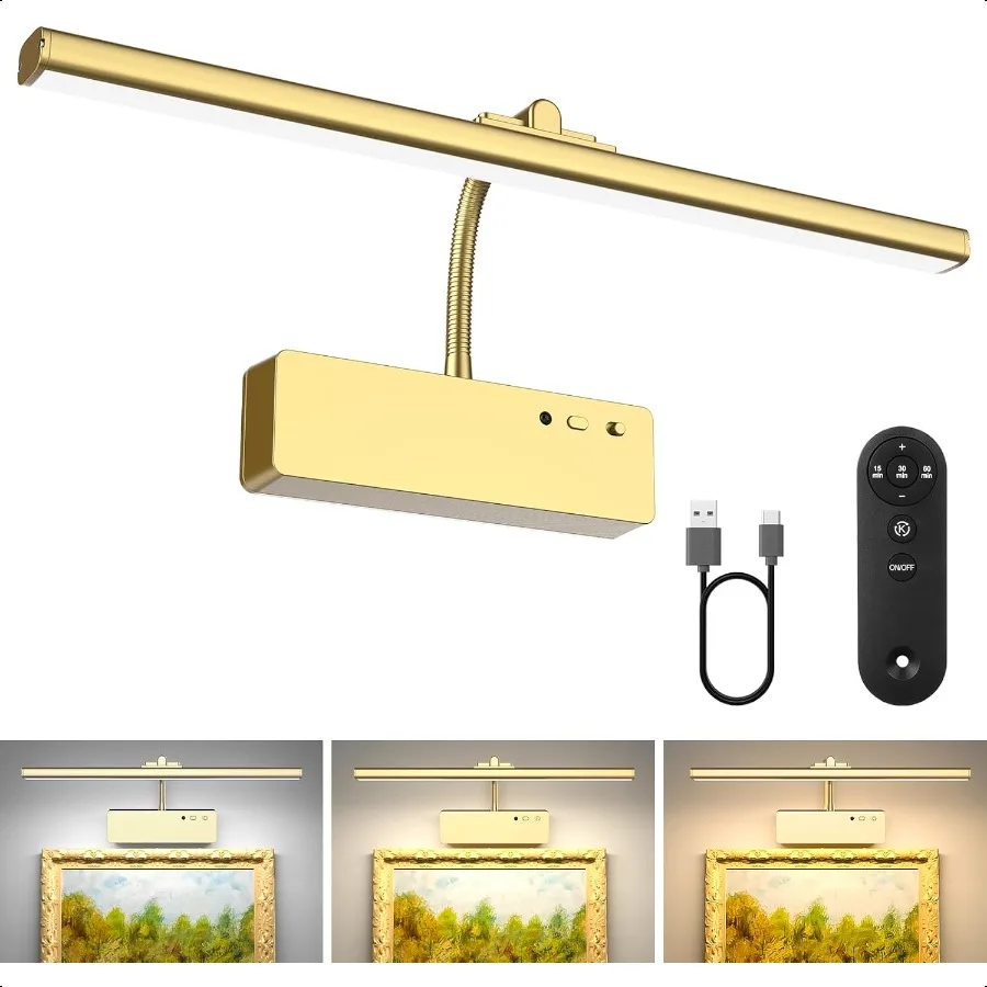 Picture Light with Remote 15.35inch Wireless Rechargeable Battery Wall Light for Paintings 3 Colors Paintings Light Dimmable an
Picture Light with Remote 15.35inch Wireless Rechargeable Battery Wall Light for Paintings 3 Colors Paintings Light Dimmable an