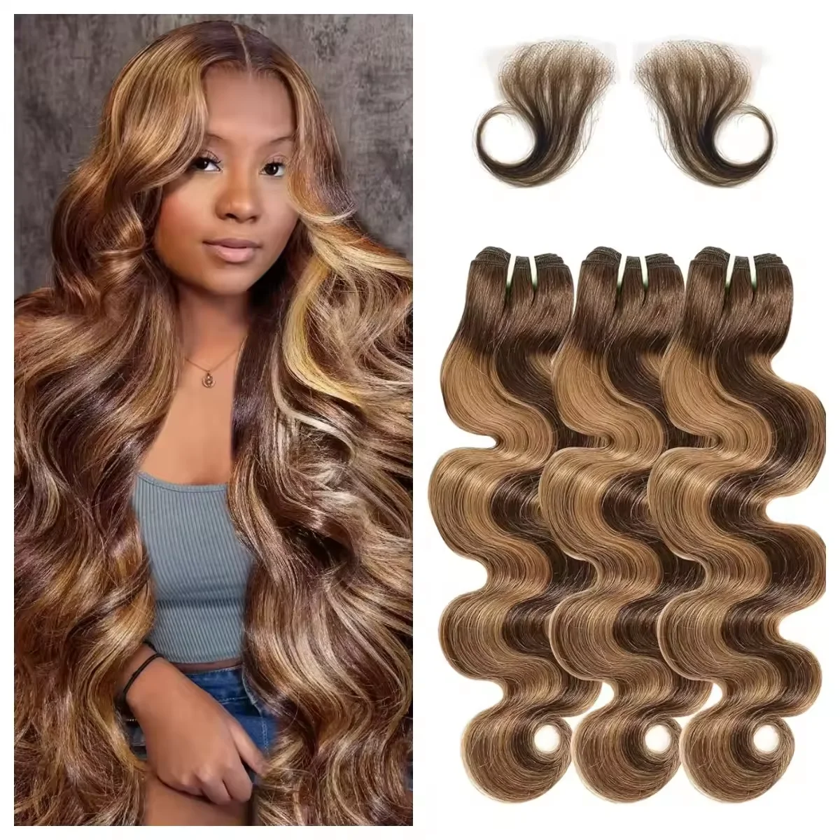 Пучки с фронтальной застежкой 4/27, объемная волна 13x4 HD, цвет омбре, бразильские пучки с кружевной фронтальной застежкой, 100% человеческие волосы
Пучки с фронтальной застежкой 4/27, объемная волна 13x4 HD, цвет омбре, бразильские пучки с кружевной фронтальной застежкой, 100% человеческие волосы