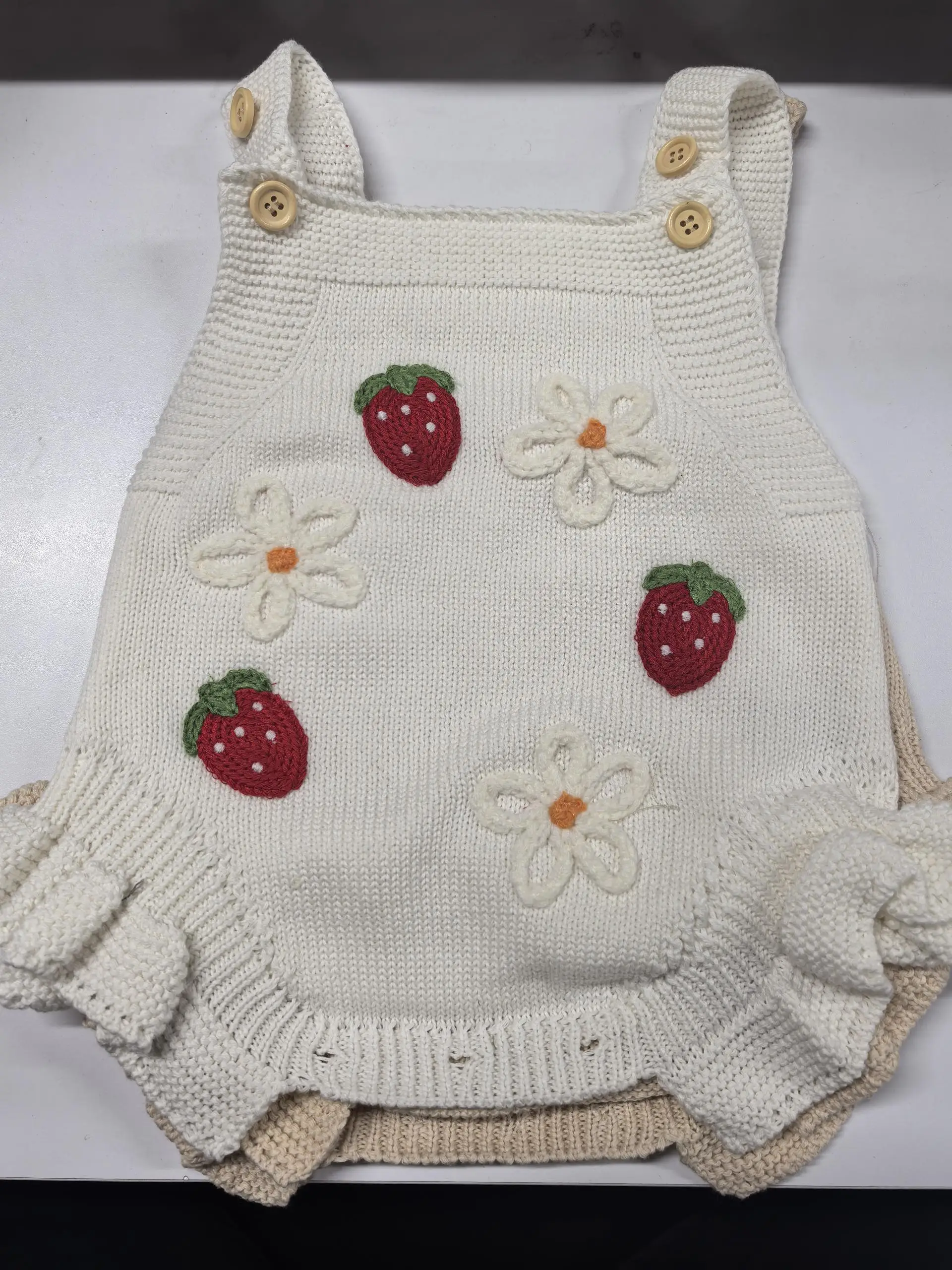Baby Girl Knit Romper Crochet Flower Strawberry Sleeveless Square Neck Jumpsuit Sweater Bodysuit
Baby Girl Knit Romper Crochet Flower Strawberry Sleeveless Square Neck Jumpsuit Sweater Bodysuit