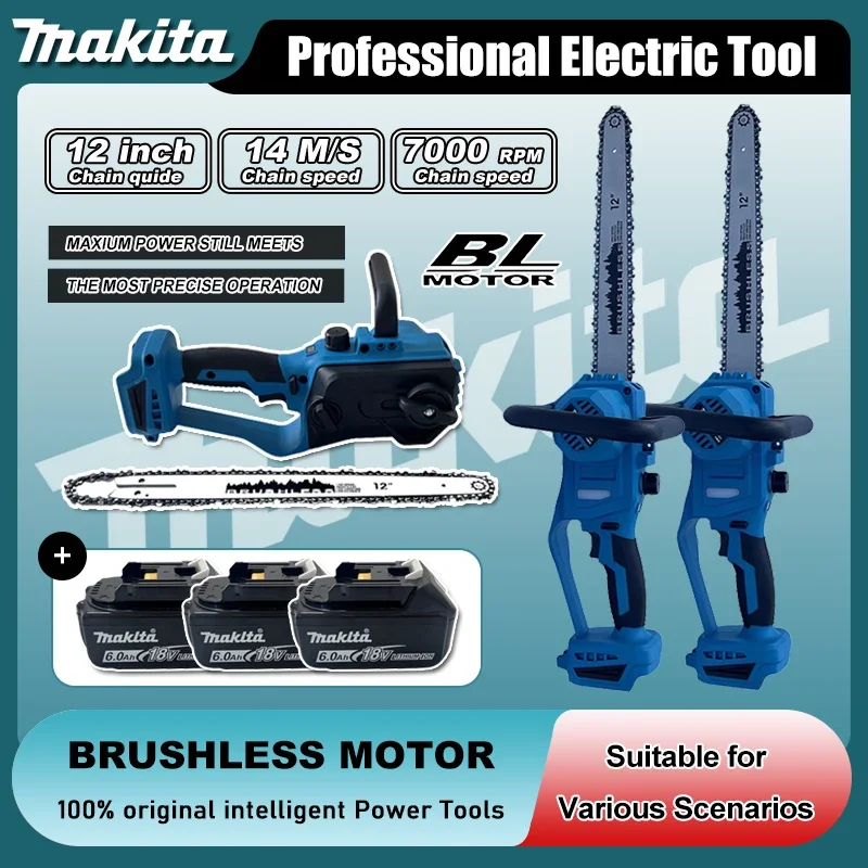 Makita Brushless Chainsaw 12 Inch with Auto Oiler Cordless Electric Saw for Tree Cutting & Logging Wood Cutting
Makita Brushless Chainsaw 12 Inch with Auto Oiler Cordless Electric Saw for Tree Cutting & Logging Wood Cutting