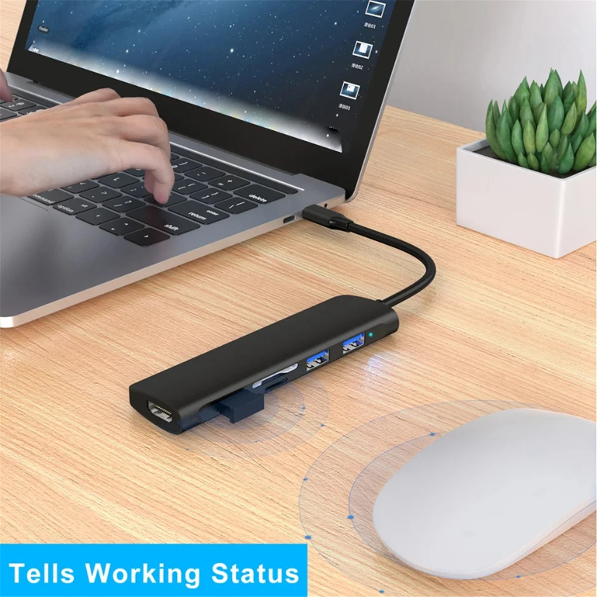GOB-o6-IN-1 USB 3.0 Type-C Hub for Macbook iPad USB-C to 4K HDMI-Compatible SD/TF Card Reader Data Hub
GOB-o6-IN-1 USB 3.0 Type-C Hub for Macbook iPad USB-C to 4K HDMI-Compatible SD/TF Card Reader Data Hub
