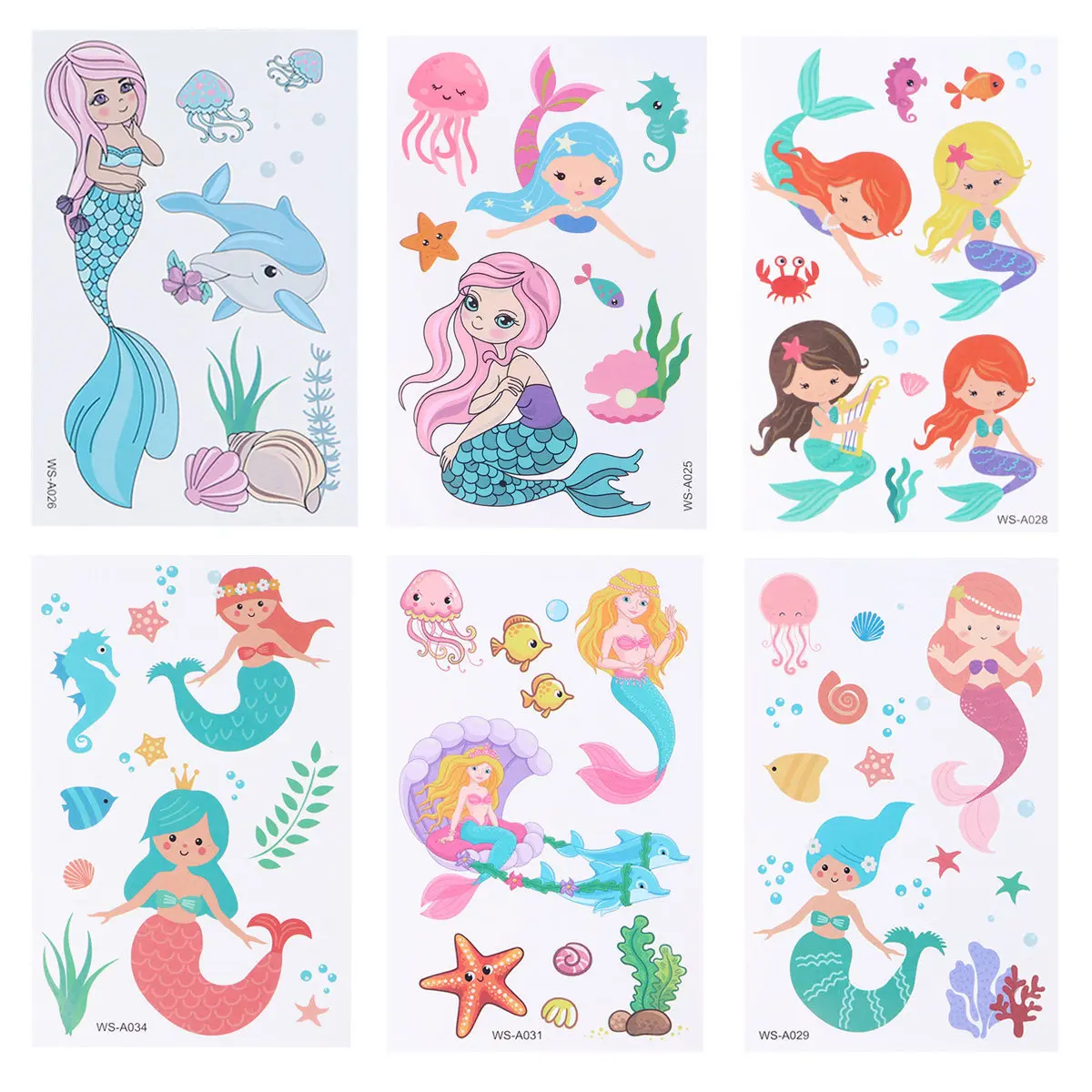 12 Sheets Waterproof Temporary Tattoos Kids Cartoon Princess Mermaid Patterns Stickers Decals Sweat Proof Environmental Material
12 Sheets Waterproof Temporary Tattoos Kids Cartoon Princess Mermaid Patterns Stickers Decals Sweat Proof Environmental Material