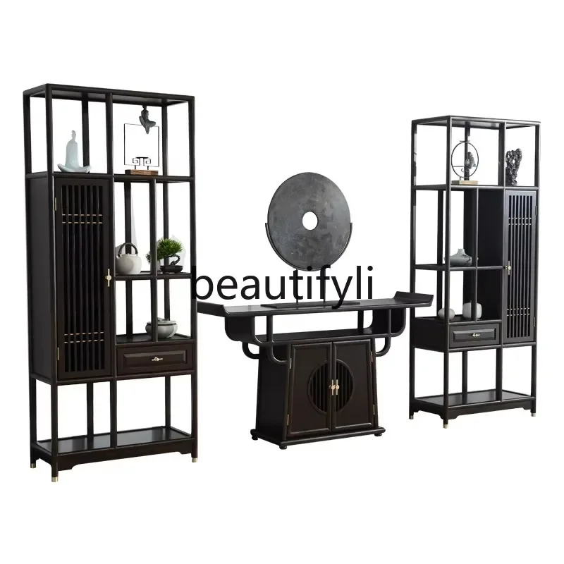 New Chinese-style solid wood bookcase, living room ash wood Bogu shelf, simple bookshelf, Zen tea cabinet, storage display rack
New Chinese-style solid wood bookcase, living room ash wood Bogu shelf, simple bookshelf, Zen tea cabinet, storage display rack