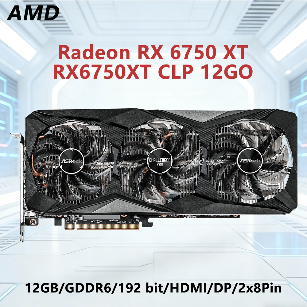 AMD RX 6750 XT 12GB GDDR6 RX6750XT CLP 12GO & RX6750 GRE-10G D6 10GB 160bit Graphics Card HDMI DP 8-pin for Desktop PC Computer
AMD RX 6750 XT 12GB GDDR6 RX6750XT CLP 12GO & RX6750 GRE-10G D6 10GB 160bit Graphics Card HDMI DP 8-pin for Desktop PC Computer