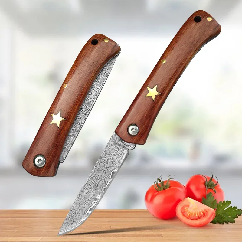Damascus Steel Folding Knife Slicing Meat Paring Fruit Boning Knife Knives Hand Forge Wood Handle Utility Folding Knives
Damascus Steel Folding Knife Slicing Meat Paring Fruit Boning Knife Knives Hand Forge Wood Handle Utility Folding Knives