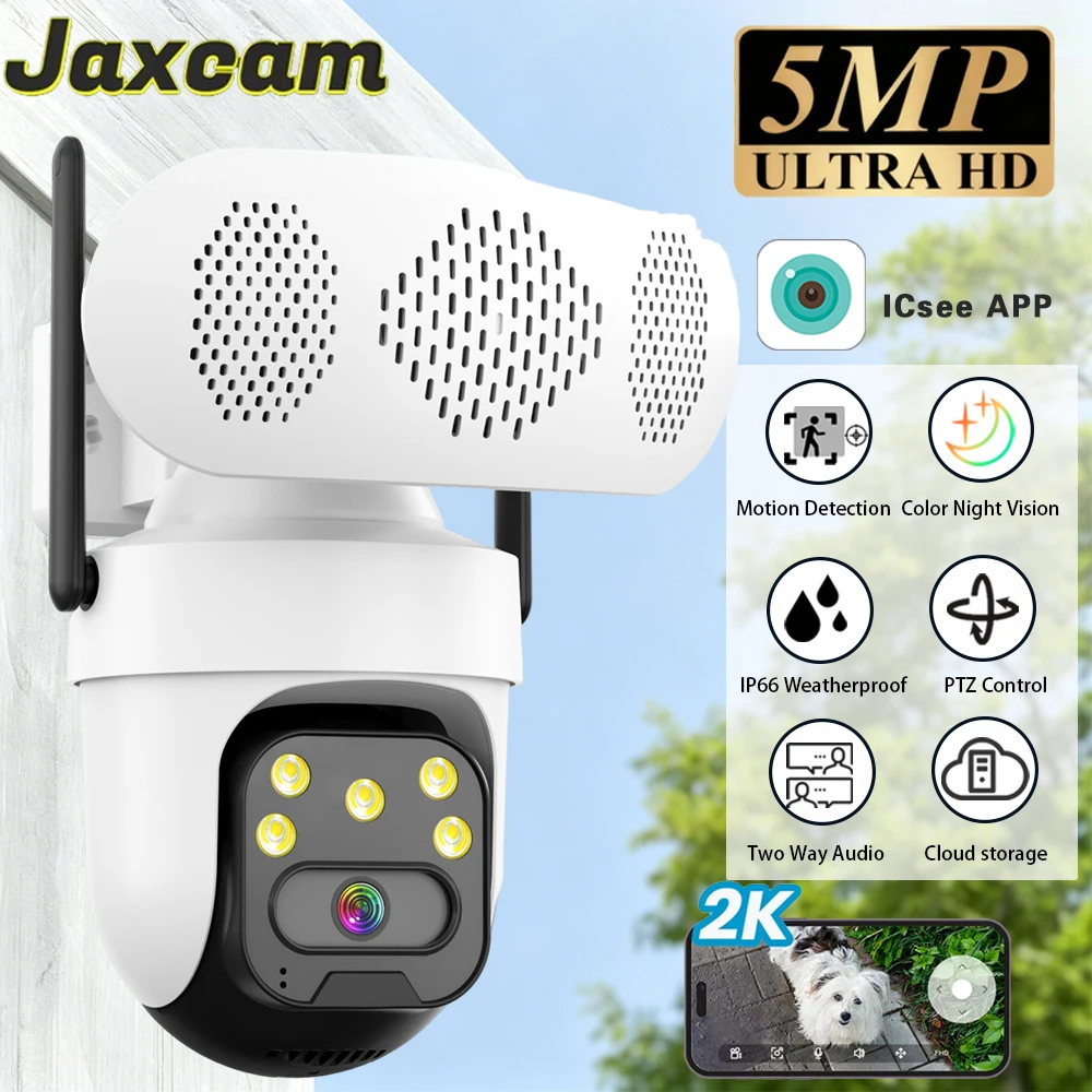5MP HD Loudspeaker Outdoor Security PTZ IP Camera Smart Human Auto Tracking Two-Way Audio Color Night Vision CCTV Camera ICSee
5MP HD Loudspeaker Outdoor Security PTZ IP Camera Smart Human Auto Tracking Two-Way Audio Color Night Vision CCTV Camera ICSee