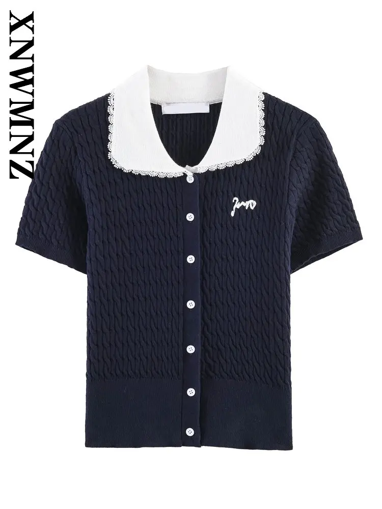 XNWMNZ 2026 Summer New Woman Casual Vintage Turn-down Collar Short Sleeve Knitted Cardigan Fashion Chic Lady Versatile Sweater
XNWMNZ 2026 Summer New Woman Casual Vintage Turn-down Collar Short Sleeve Knitted Cardigan Fashion Chic Lady Versatile Sweater