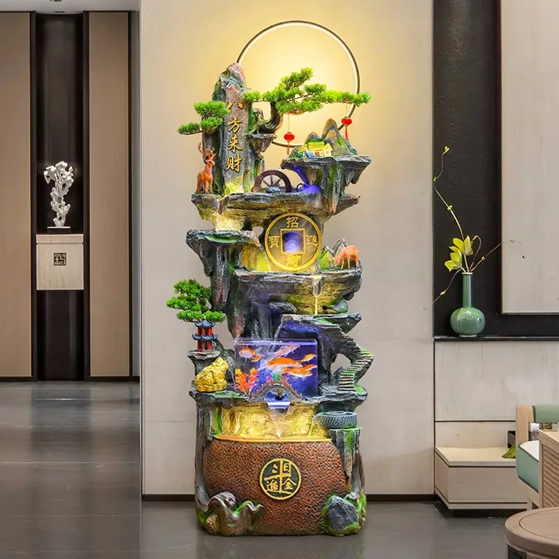 Lucky flow ornament circulating water fish tank rockery fountain feng shui wheel entrance landing opening
Lucky flow ornament circulating water fish tank rockery fountain feng shui wheel entrance landing opening