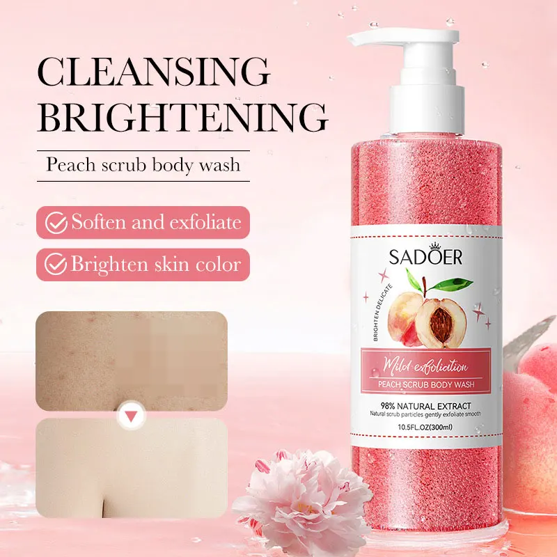 SADOER Peach Fruit Body Scrub Shower Gel Remove Dirt Refreshing Long-lasting Flavoring Shower Products
SADOER Peach Fruit Body Scrub Shower Gel Remove Dirt Refreshing Long-lasting Flavoring Shower Products