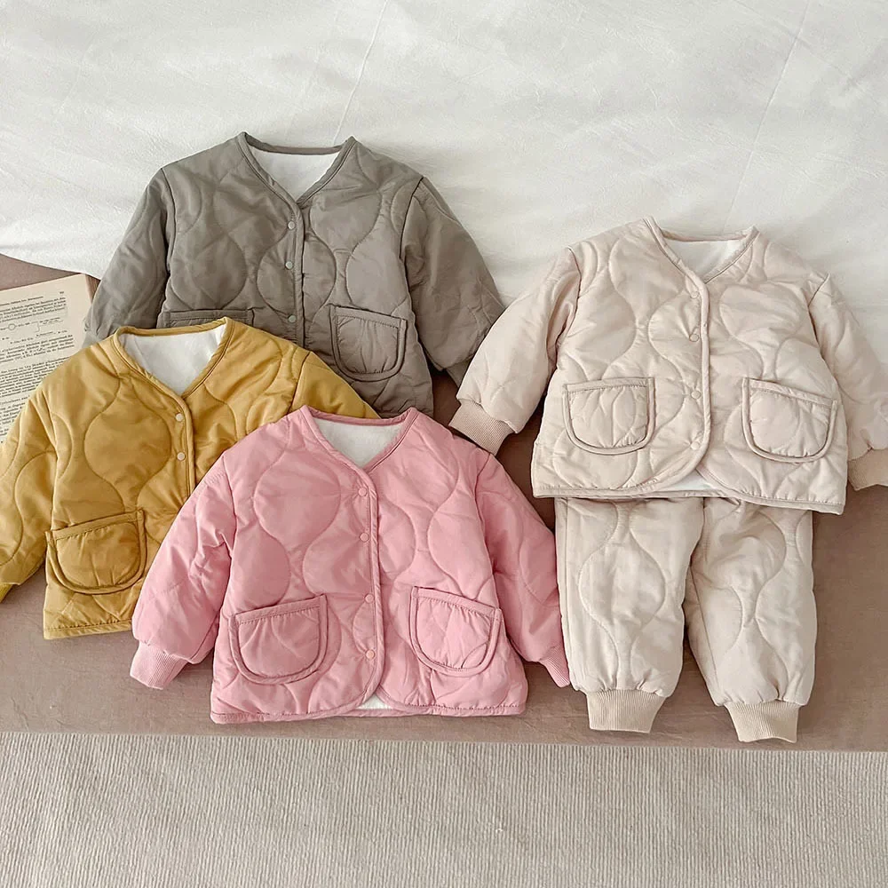 Winter 2023 Cotton Padded Suits for Boys and Girls Baby Thicken Coats+pants 2PCS Solid Outfits Toddler Children Casual Suits
Winter 2023 Cotton Padded Suits for Boys and Girls Baby Thicken Coats+pants 2PCS Solid Outfits Toddler Children Casual Suits