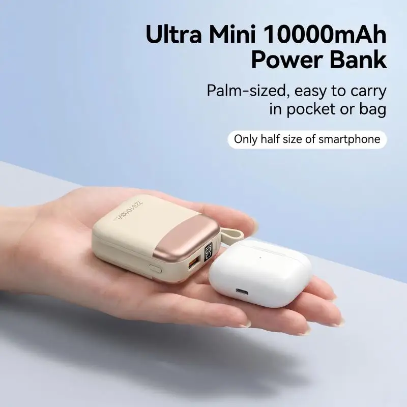 10000mAh Mini Power Bank 22.5W Fast Charging 3C Certified Portable Charger with Integrated Lanyard & Built-in Cord
10000mAh Mini Power Bank 22.5W Fast Charging 3C Certified Portable Charger with Integrated Lanyard & Built-in Cord