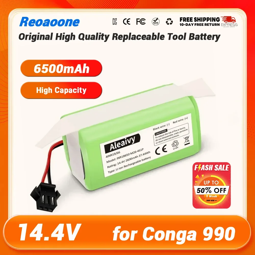 14.4V 6800mAh Li-ion Battery for Conga 990 1090 Tesvor X500 Ecovacs Deebot N79 N79S DN622 Eufy RoboVac 11 11S RoboVac 30
14.4V 6800mAh Li-ion Battery for Conga 990 1090 Tesvor X500 Ecovacs Deebot N79 N79S DN622 Eufy RoboVac 11 11S RoboVac 30