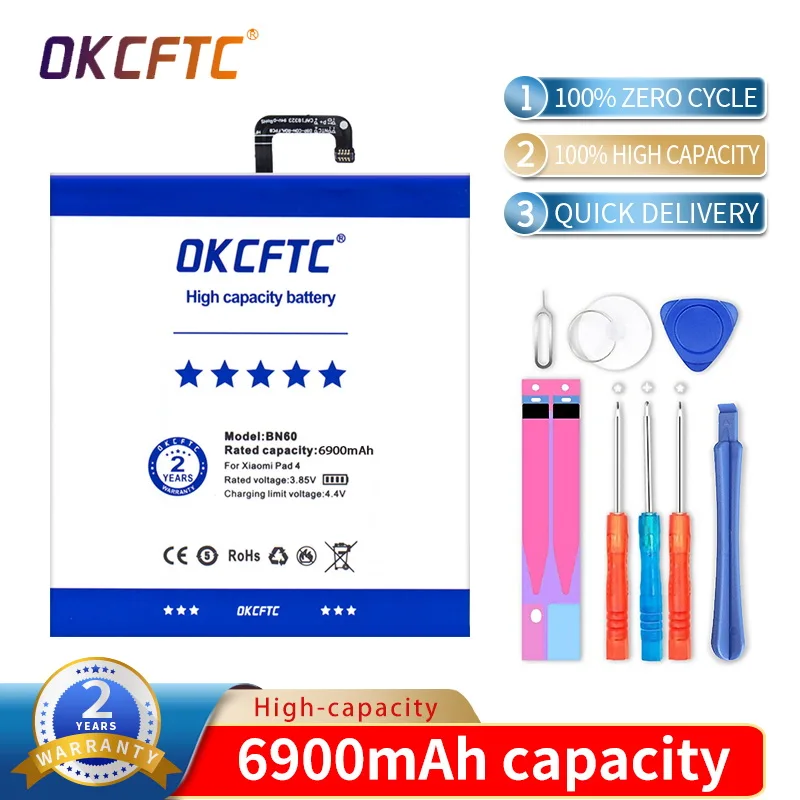 BN60 7500mAh Xiaomi Original Battery For Xiaomi mi Pad 4 High Capacity Tablet PC battery with Free tools Send gifts
BN60 7500mAh Xiaomi Original Battery For Xiaomi mi Pad 4 High Capacity Tablet PC battery with Free tools Send gifts