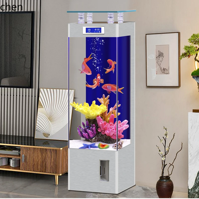 HYS glass fish tank living room small household vertical floor ecological goldfish tank smart aquarium
HYS glass fish tank living room small household vertical floor ecological goldfish tank smart aquarium