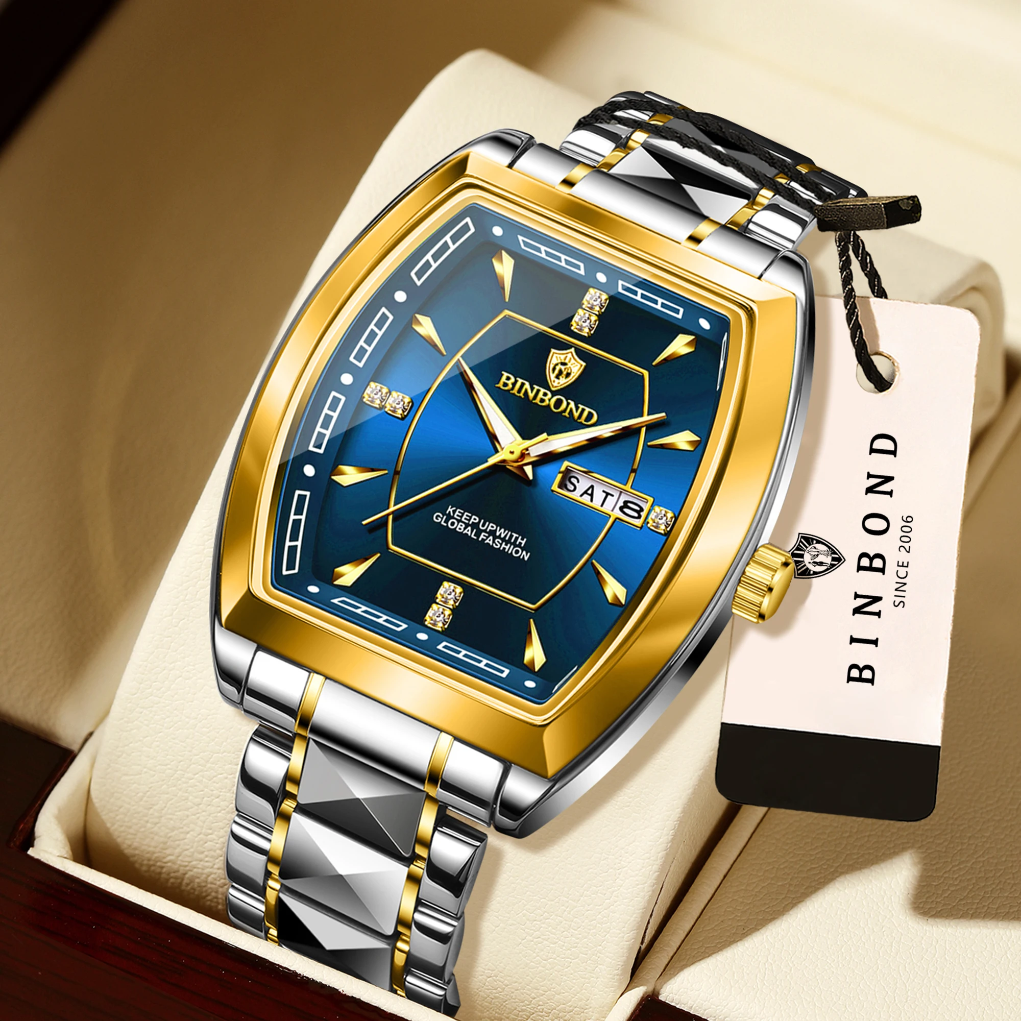 BINBOND Durable Accurate Week Display Auto Date men's Watch Reloj Quartz Writstwatches For Men Luxury Luminous Waterproof
BINBOND Durable Accurate Week Display Auto Date men's Watch Reloj Quartz Writstwatches For Men Luxury Luminous Waterproof