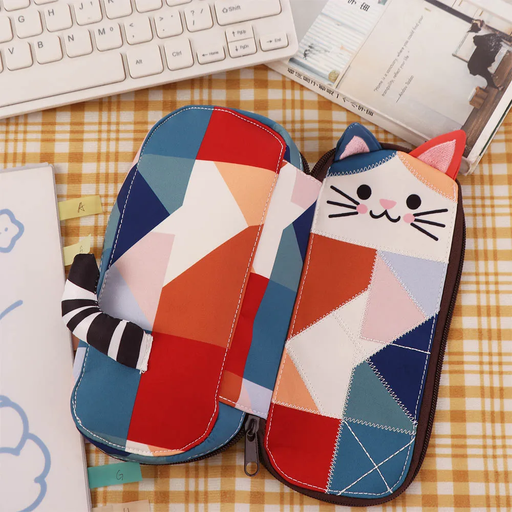 Cute Cloth Cat Pencil Case Japanese Style Color Block Cartoon Pen Bag Zipper Patchwork Stationery Storage Bag Students Gift
Cute Cloth Cat Pencil Case Japanese Style Color Block Cartoon Pen Bag Zipper Patchwork Stationery Storage Bag Students Gift