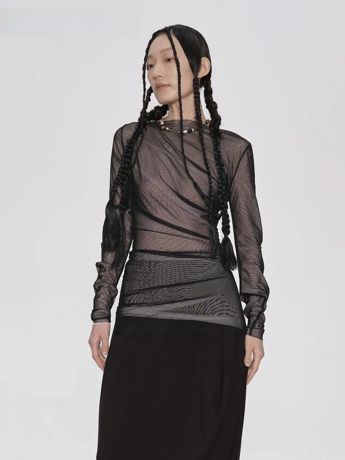 JABBERWOCKY Twisted Deconstructed Double-Sided Perforated Elastic Mesh Base Layer Women's Top Slim Fit Long Sleeve Lace Shirt
JABBERWOCKY Twisted Deconstructed Double-Sided Perforated Elastic Mesh Base Layer Women's Top Slim Fit Long Sleeve Lace Shirt