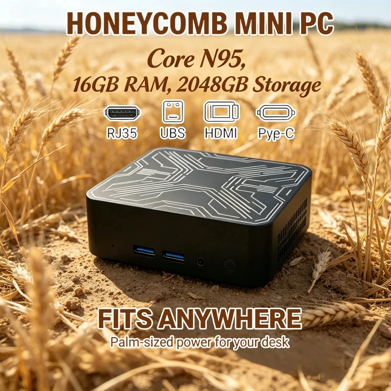 Cellular Mini PC, Intel Core N95 8GB RAM 128GB SSD, Honeycomb Texture High Performance Cooling Desktop Mini Host
Cellular Mini PC, Intel Core N95 8GB RAM 128GB SSD, Honeycomb Texture High Performance Cooling Desktop Mini Host