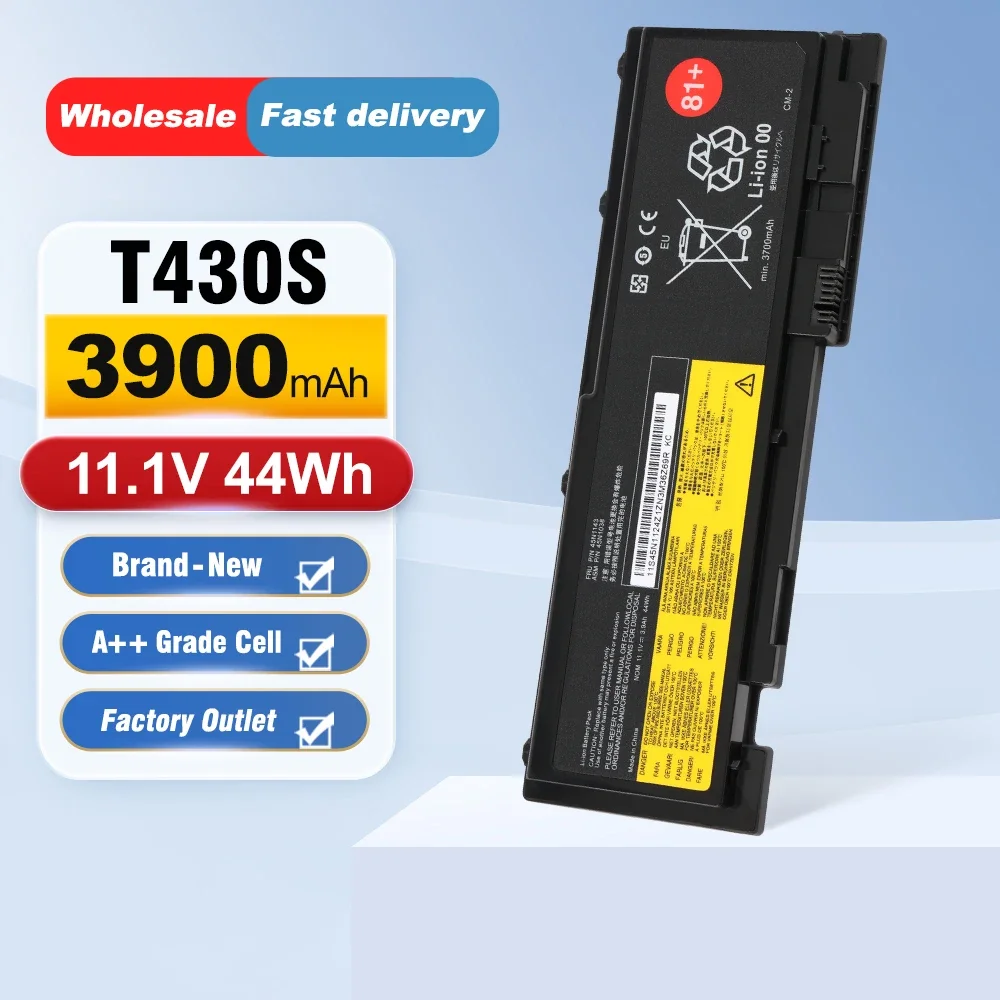 ETESBAY 11.1V 44WH T430S Laptop Battery For Lenovo ThinkPad T420S T420si T430si 45N1039 45N1038 45N1036 42T4846 42T4847 0A36309
ETESBAY 11.1V 44WH T430S Laptop Battery For Lenovo ThinkPad T420S T420si T430si 45N1039 45N1038 45N1036 42T4846 42T4847 0A36309