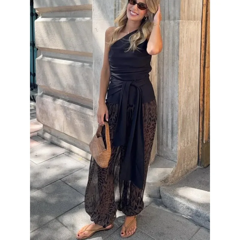 Модные женские брюки с леопардовым принтом, широкие брюки-фонарики в стиле High Street, шикарные повседневные брюки с эластичной талией
Модные женские брюки с леопардовым принтом, широкие брюки-фонарики в стиле High Street, шикарные повседневные брюки с эластичной талией