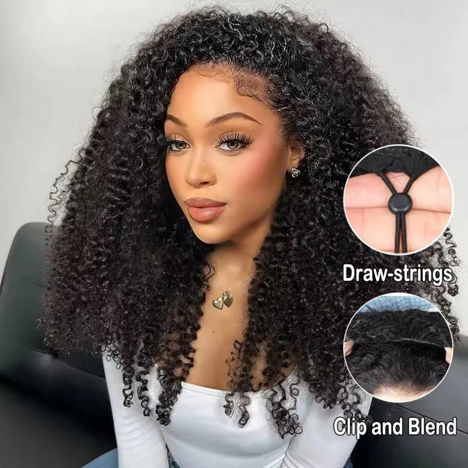 Half Wig Human Hair 200 Density Kinky Curly Half Wig 3 In 1 Seamless Flip Over Glueless Drawstring Curly Wig For Women 16-40 Inch
Half Wig Human Hair 200 Density Kinky Curly Half Wig 3 In 1 Seamless Flip Over Glueless Drawstring Curly Wig For Women 16-40 Inch