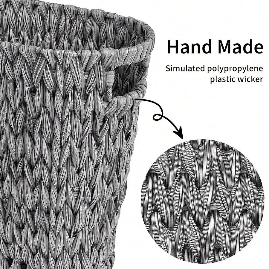 Handmade Wicker Waste Basket Waterproof Space Saving 19L Bathroom Bedroom Trash Can Gray
Handmade Wicker Waste Basket Waterproof Space Saving 19L Bathroom Bedroom Trash Can Gray