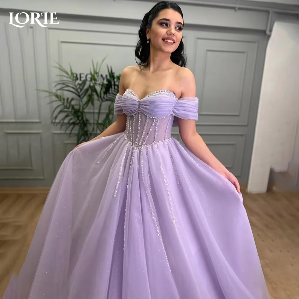 LORIE Off Shoulder Evening Dress Levender Saudi Party Dress A-Line Bow Prom Gown Sweetheart Backless Customized Cocktail Dress
LORIE Off Shoulder Evening Dress Levender Saudi Party Dress A-Line Bow Prom Gown Sweetheart Backless Customized Cocktail Dress