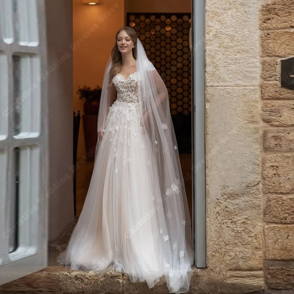 Elegant Women Wedding Dresses Sweetheart Collar Sleeveless A-Line Bridal Gowns Engagement Banquet Vestidos De Novias Customized
Elegant Women Wedding Dresses Sweetheart Collar Sleeveless A-Line Bridal Gowns Engagement Banquet Vestidos De Novias Customized