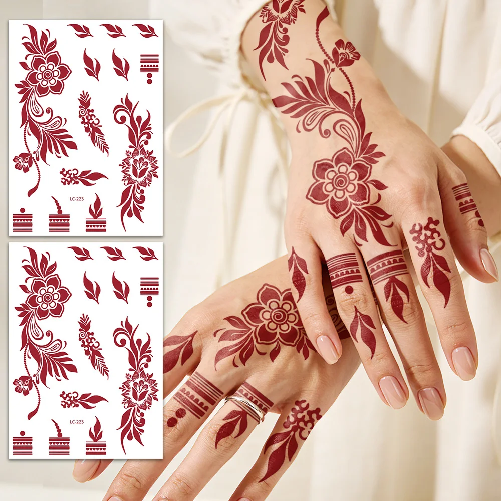 2 Sheets Women's Temporary Tattoos | Full Hand Floral Lace Mehndi Toe | Waterproof Body Art for Wedding Party Festival Makeup
2 Sheets Women's Temporary Tattoos | Full Hand Floral Lace Mehndi Toe | Waterproof Body Art for Wedding Party Festival Makeup