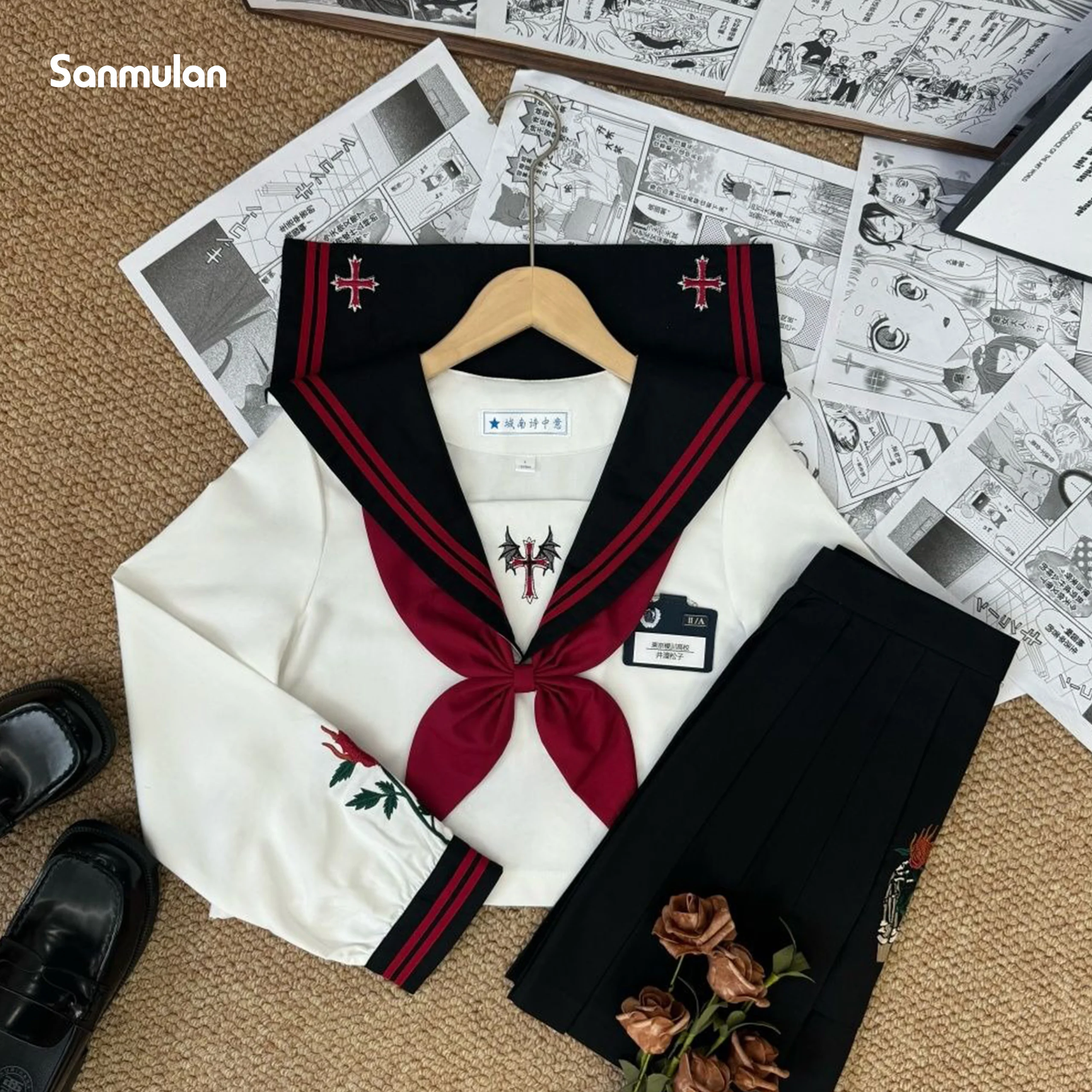 Dark Japanese Bad JK Uniform Long-sleeved Girl Orthodox Sailor Suit Role Play Handsome Long Skirt School Uniform Embroidery
Dark Japanese Bad JK Uniform Long-sleeved Girl Orthodox Sailor Suit Role Play Handsome Long Skirt School Uniform Embroidery