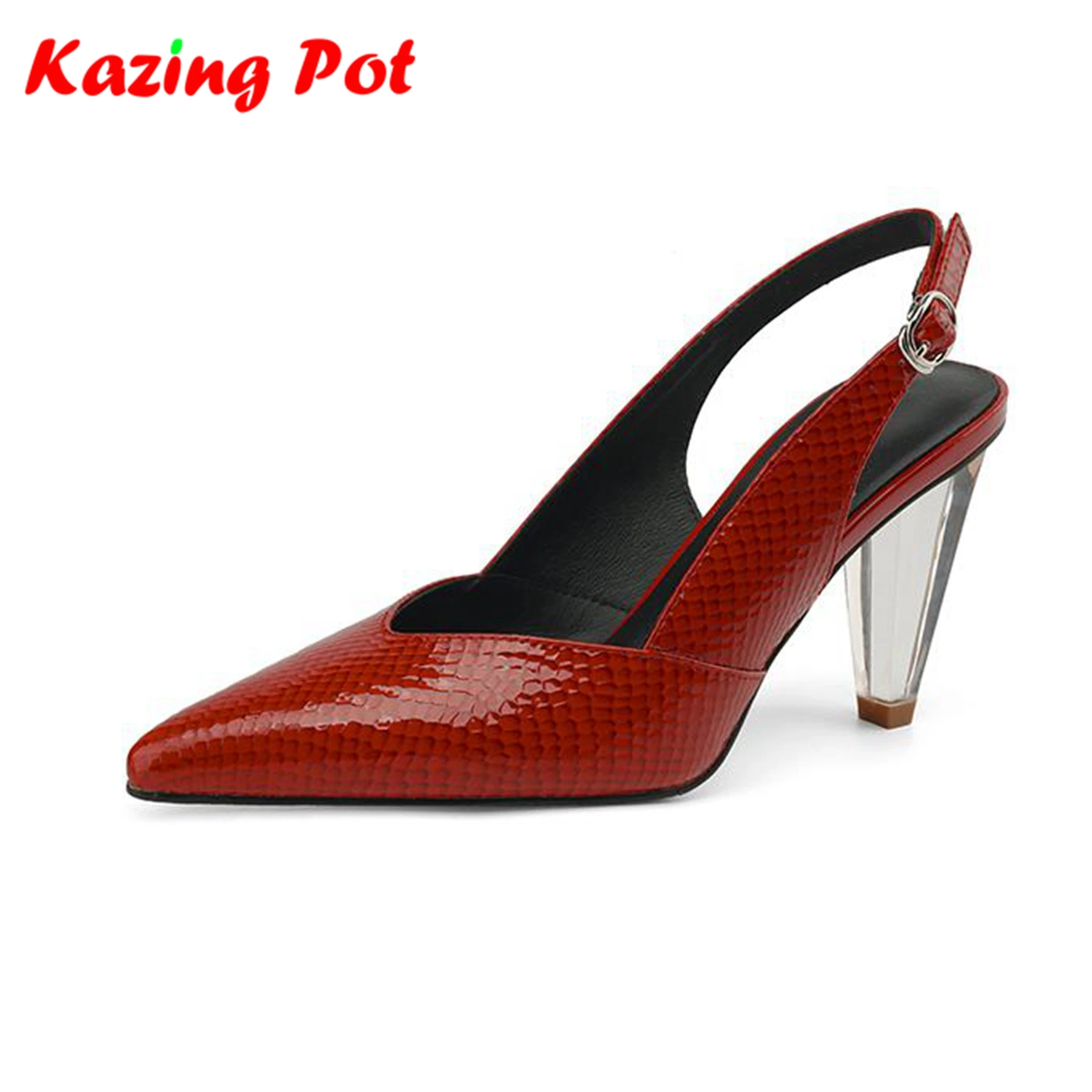 Krazing Pot New Genuine Leather Mules Fashion Summer Shallow Pointed Toe Crystal Spike Heels Brand Slingback Wedding Women Pumps
Krazing Pot New Genuine Leather Mules Fashion Summer Shallow Pointed Toe Crystal Spike Heels Brand Slingback Wedding Women Pumps