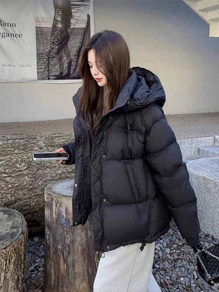 Winter Thickened Cotton Jacket Women's Bread Style Coat Short Size Small Hooded Warmth Korean Version Loose Fit Long Sleeve
Winter Thickened Cotton Jacket Women's Bread Style Coat Short Size Small Hooded Warmth Korean Version Loose Fit Long Sleeve