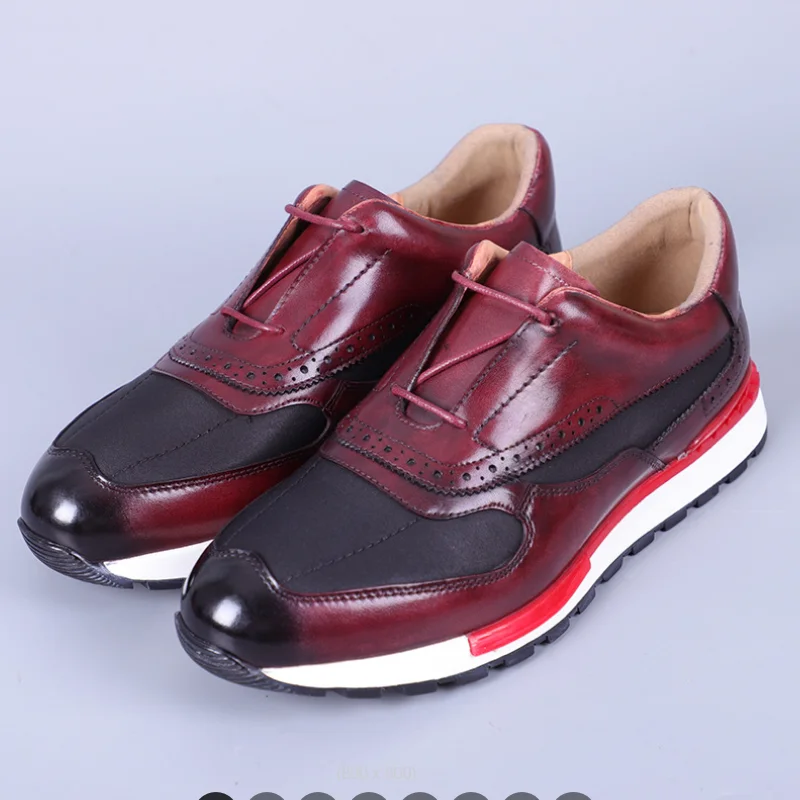 Men's new men's color low top sports shoes handmade cowhide fabric splicing lace-up casual shoes zapatos sapat a22
Men's new men's color low top sports shoes handmade cowhide fabric splicing lace-up casual shoes zapatos sapat a22