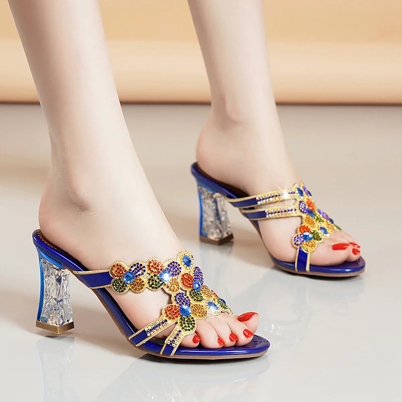 Fashion Designer Women's Shoes Luxury Rhinestone Mueller Slippers for Woman Exquisite Open Toe High Heeled Sandals Zapatos Mujer
Fashion Designer Women's Shoes Luxury Rhinestone Mueller Slippers for Woman Exquisite Open Toe High Heeled Sandals Zapatos Mujer