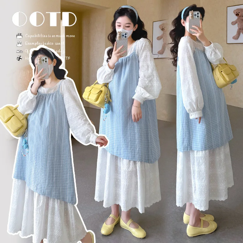 Maternity Dress Spring Summer 2026 Gentle Temperament Blue Plaid Long Dress for Pregnant Women Homewear Casual
Maternity Dress Spring Summer 2026 Gentle Temperament Blue Plaid Long Dress for Pregnant Women Homewear Casual