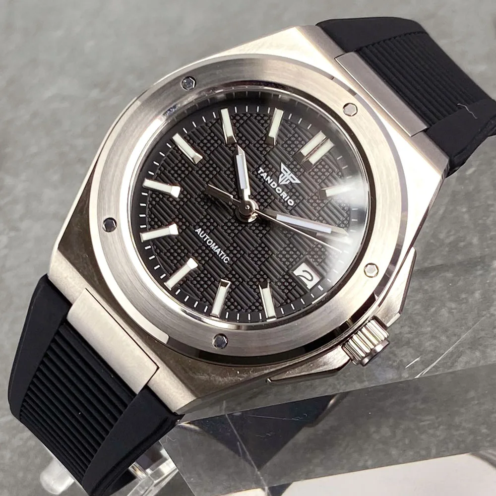 Tandorio Dive 20ATM Stainless Steel 40mm Black White Grid Dial Luminous NH35Automatic Watch Men Sapphire Glass Screw Crown New
Tandorio Dive 20ATM Stainless Steel 40mm Black White Grid Dial Luminous NH35Automatic Watch Men Sapphire Glass Screw Crown New