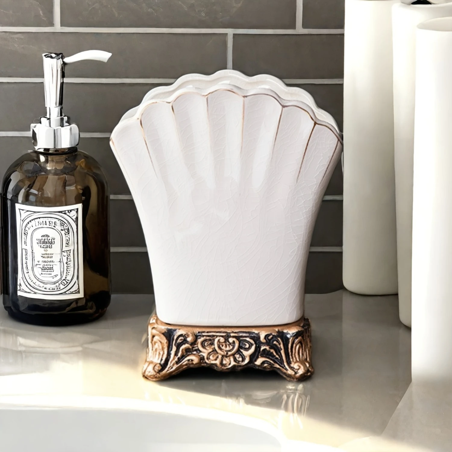 1pc Luxurious High-end Toothbrush Holder, Ceramic Toothbrush Rack, Bathroom Rack, Independent Countertop Bathroom Comb Rack,
1pc Luxurious High-end Toothbrush Holder, Ceramic Toothbrush Rack, Bathroom Rack, Independent Countertop Bathroom Comb Rack,