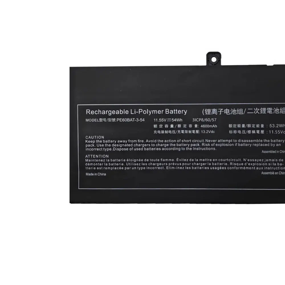 For Shenzhou hasee Mechanic PE60BAT-3-54 11.55V 53.2Wh 4600mAh Laptop Battery
For Shenzhou hasee Mechanic PE60BAT-3-54 11.55V 53.2Wh 4600mAh Laptop Battery