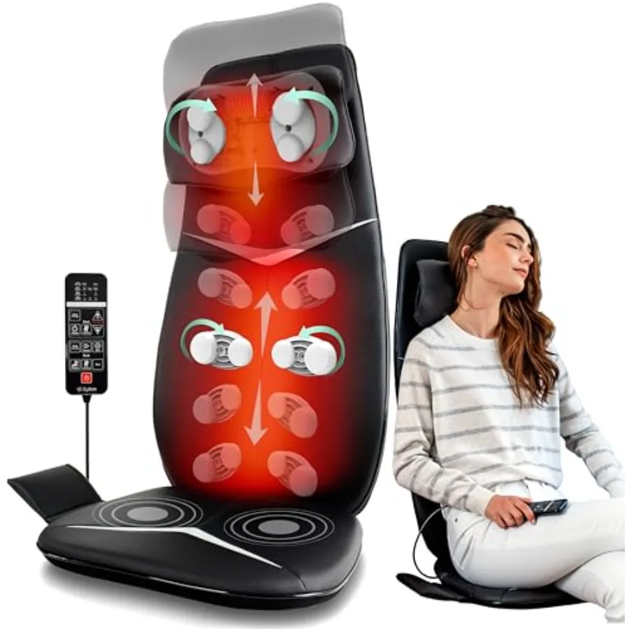 Shiatsu Neck and Back Massager with Heat for Chair - 3D Electric Full Body Kneading Deep Tissue Massage Pad with Seat Cushion V
Shiatsu Neck and Back Massager with Heat for Chair - 3D Electric Full Body Kneading Deep Tissue Massage Pad with Seat Cushion V