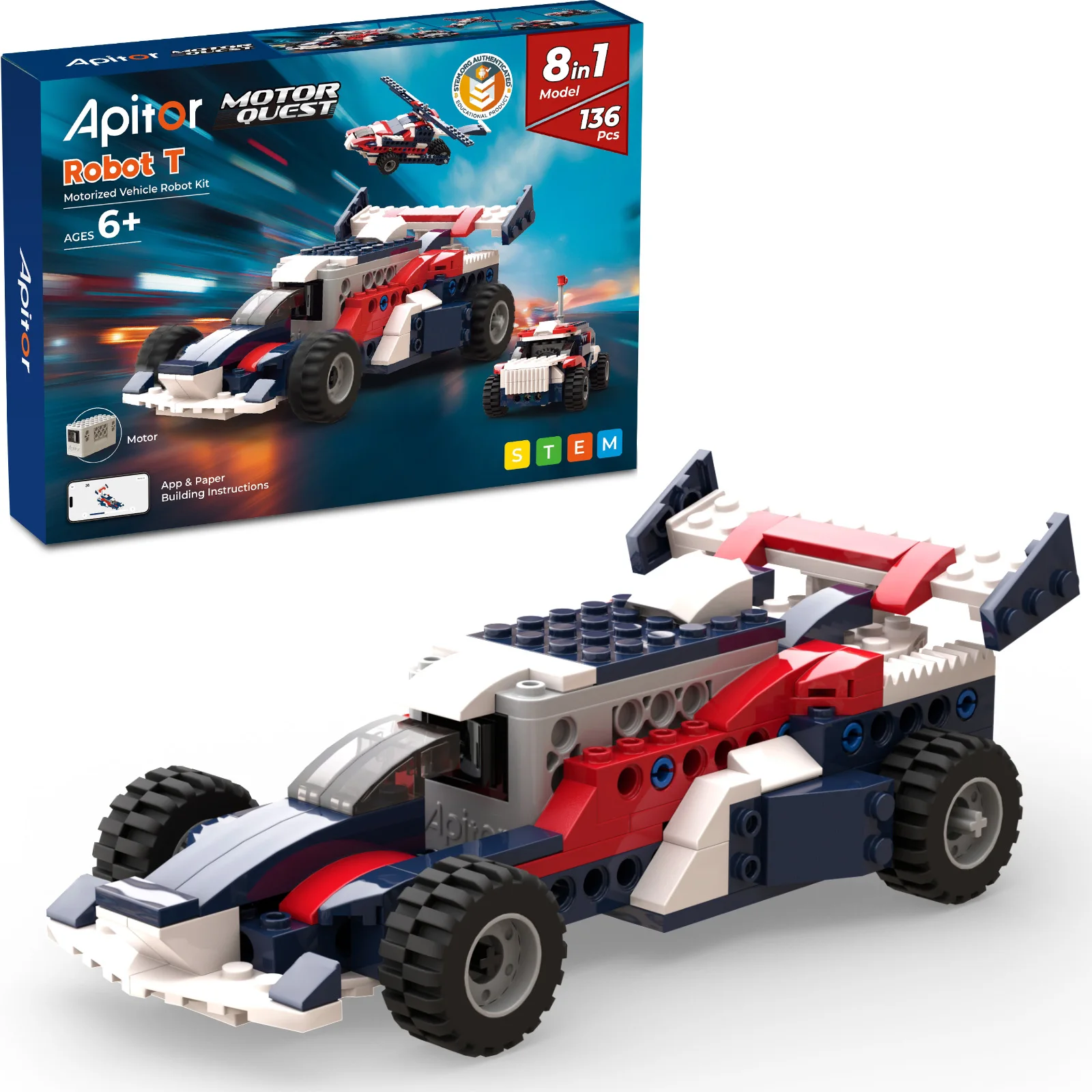 Apitor STEM Building Kit for Kids 8-in-1 Educational Robotics Toys High-Speed Motor DIY Race Car Engineering Fun Boys Girls 6-12
Apitor STEM Building Kit for Kids 8-in-1 Educational Robotics Toys High-Speed Motor DIY Race Car Engineering Fun Boys Girls 6-12